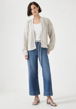 hush Jumpers & Cardigans|Open Stitch Edge to Edge Cardigan Off White