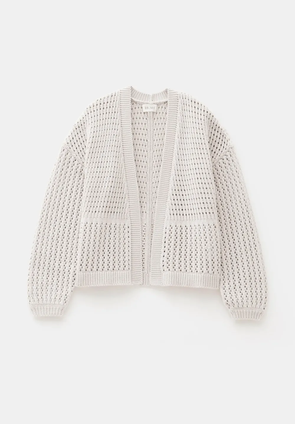 hush Jumpers & Cardigans|Open Stitch Edge to Edge Cardigan Off White