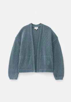 hush Jumpers & Cardigans|Open Stitch Edge to Edge Cardigan Stormy Blue