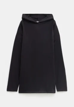 hush Sweatshirts & Hoodies|Orla Lightweight Oversized Longline Hoodie Black