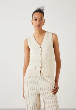 hush Tops & T-Shirts|Jumpers & Cardigans|Ottiline Knitted Waistcoat Soft White