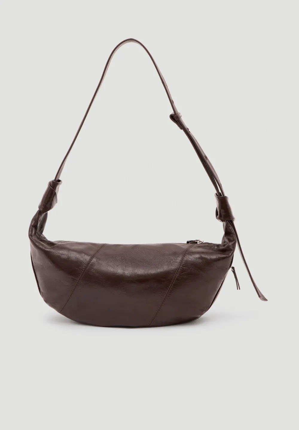 hush Bags|Oversized Leather Crescent Bag Chocolate brown