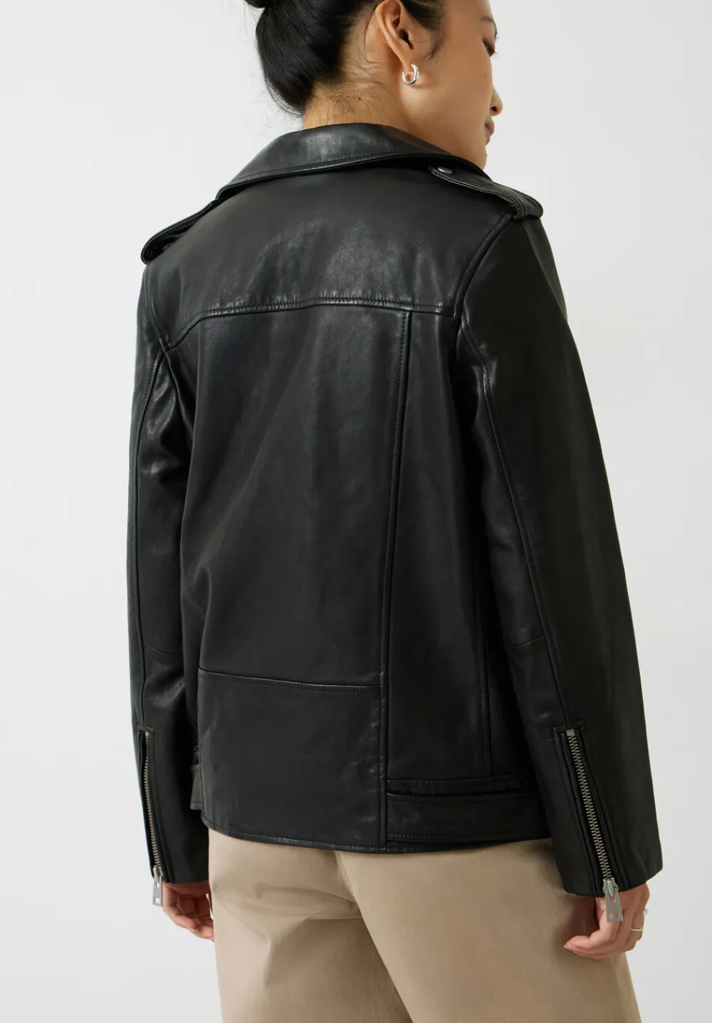 hush Jackets & Coats|Oversized Leather Jacket Black