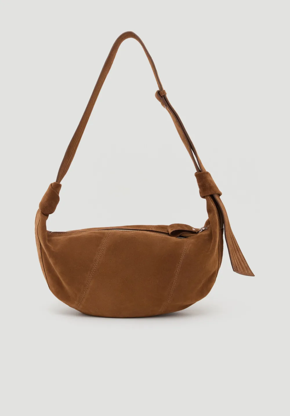 hush Bags|Oversized Suede Crescent Bag Tan suede