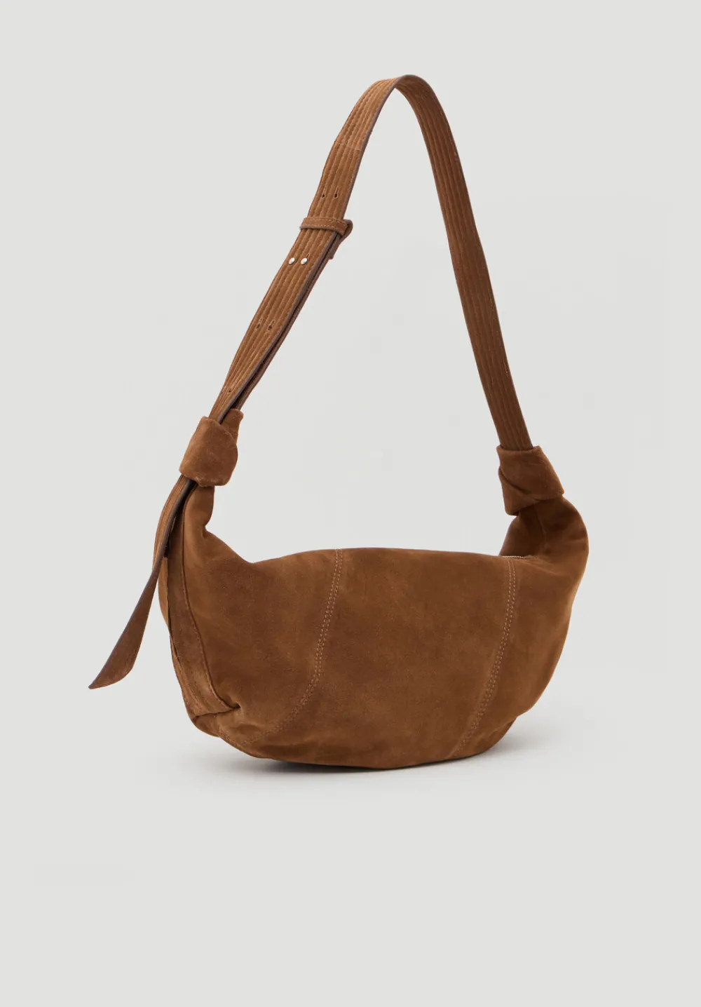 hush Bags|Oversized Suede Crescent Bag Tan suede