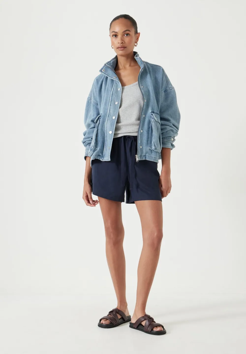 hush Shorts|Paloma Pull On Shorts Dark Navy