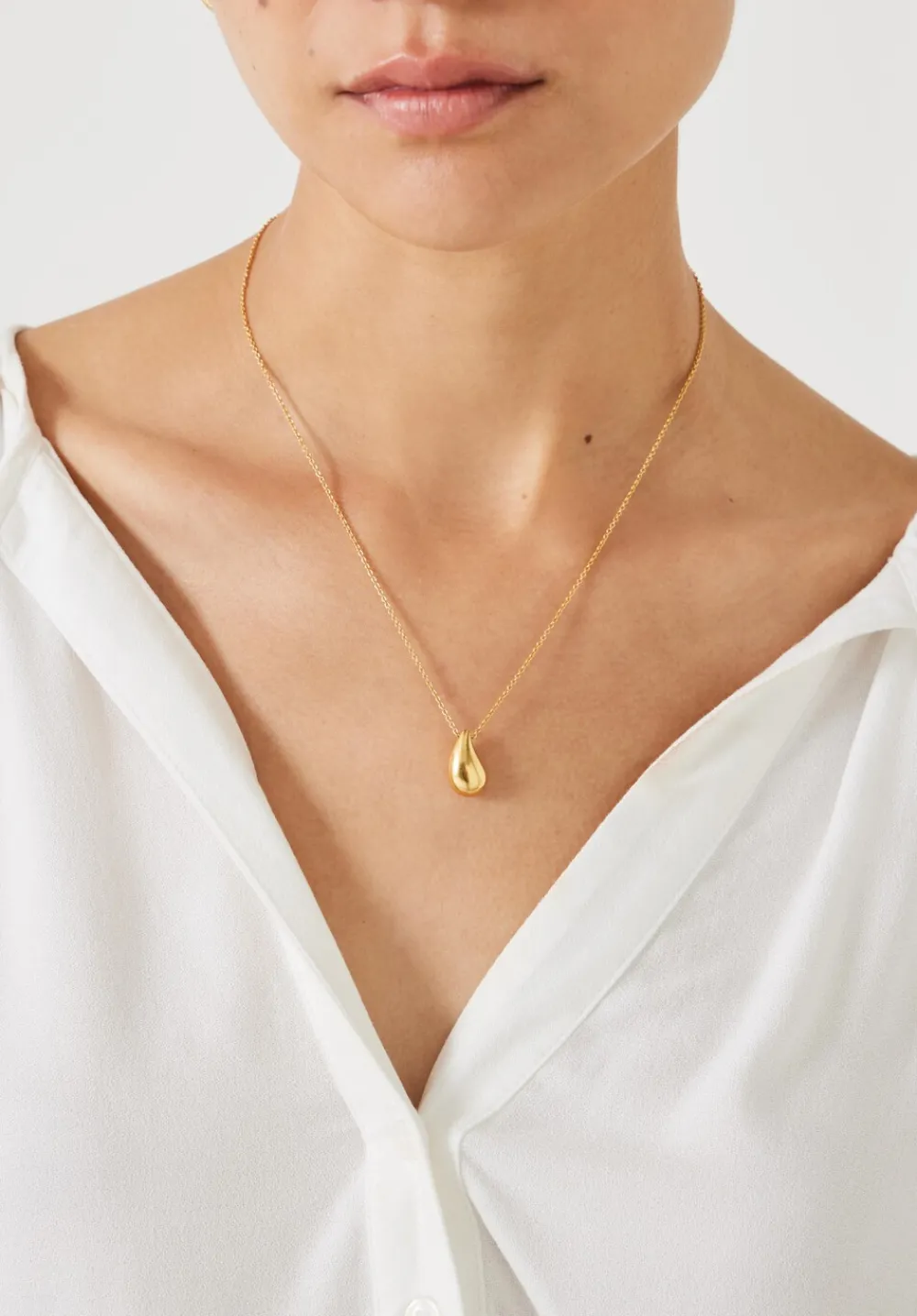 hush Jewellery|Parker Chunky Teardrop Pendant Necklace Gold