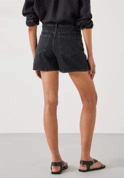 hush Shorts|Patch Pocket Denim Shorts Washed Black