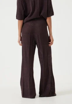 hush Trousers|Patchwork Stitch Knitted Trouser Chocolate Torte
