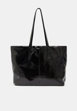 hush Bags|Patent Leather Tote Black