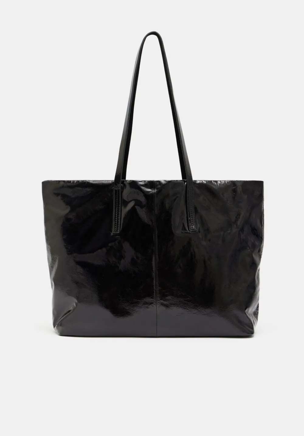 hush Bags|Patent Leather Tote Black