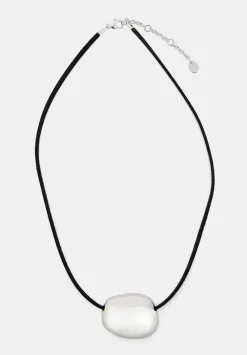 hush Jewellery|Pebble Pendant Cord Necklace Silver