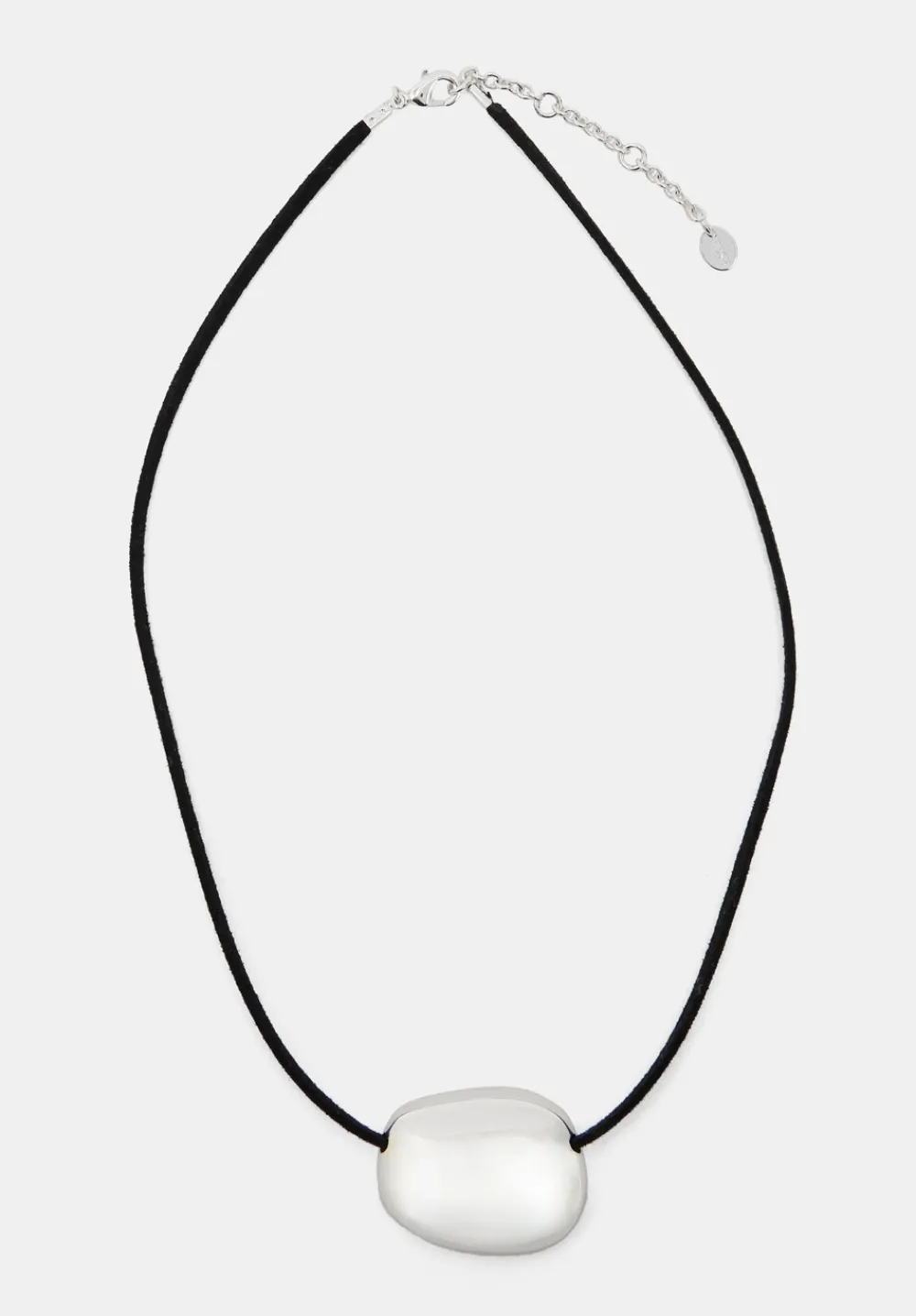 hush Jewellery|Pebble Pendant Cord Necklace Silver