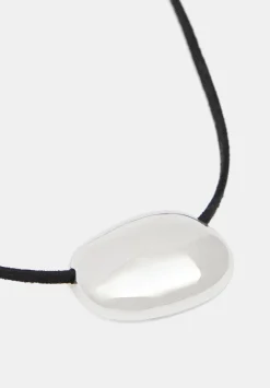 hush Jewellery|Pebble Pendant Cord Necklace Silver