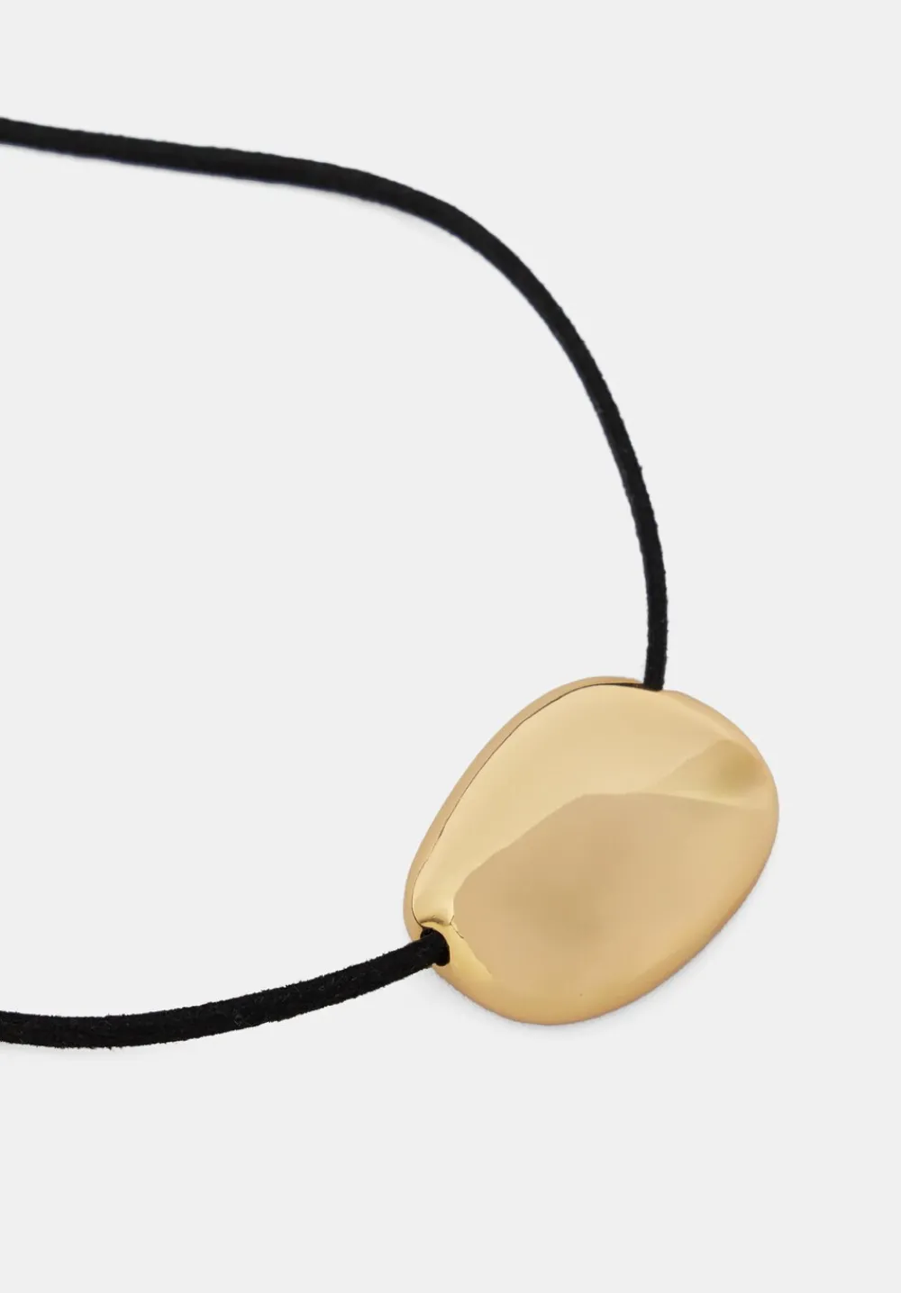 hush Jewellery|Pebble Pendant Cord Necklace Gold