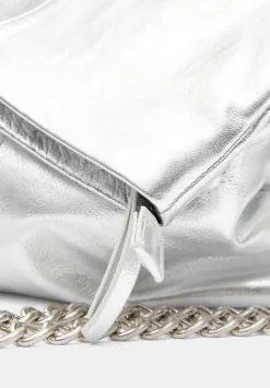 hush Bags|Perrie Chain Leather Crossbody Bag Silver