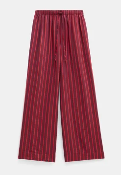 hush Jeans|Trousers|Petunia Air Flow Wide Leg Trousers Maroon & Red Stripe