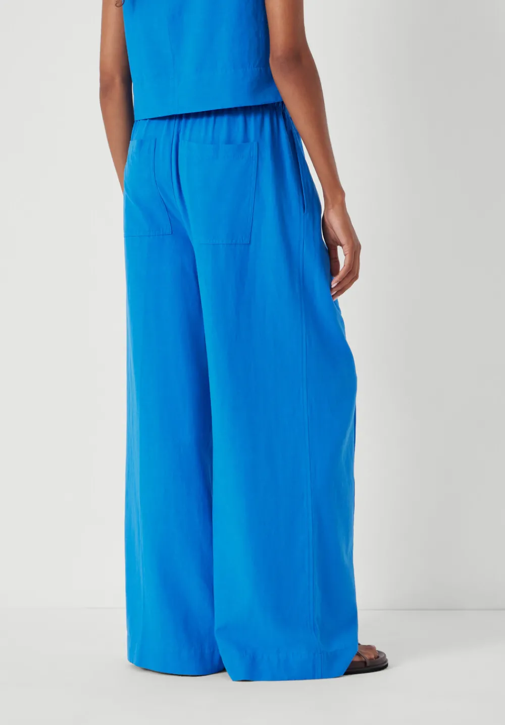 hush Trousers|Petunia Linen Blend Trouser Sapphire Blue