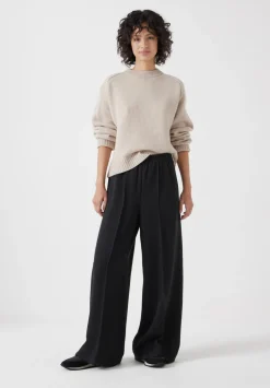hush Trousers|Petunia Pintuck Wide Leg Trousers Black