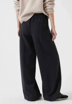 hush Trousers|Petunia Pintuck Wide Leg Trousers Black