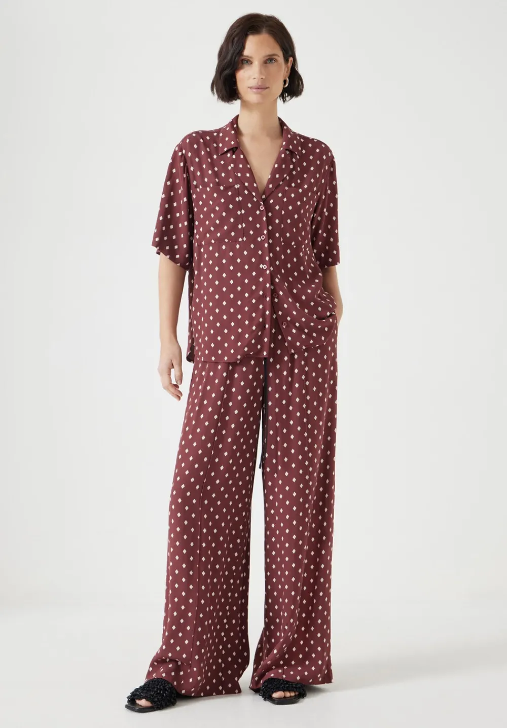 hush Jeans|Trousers|Petunia Printed Trousers Diamond Red