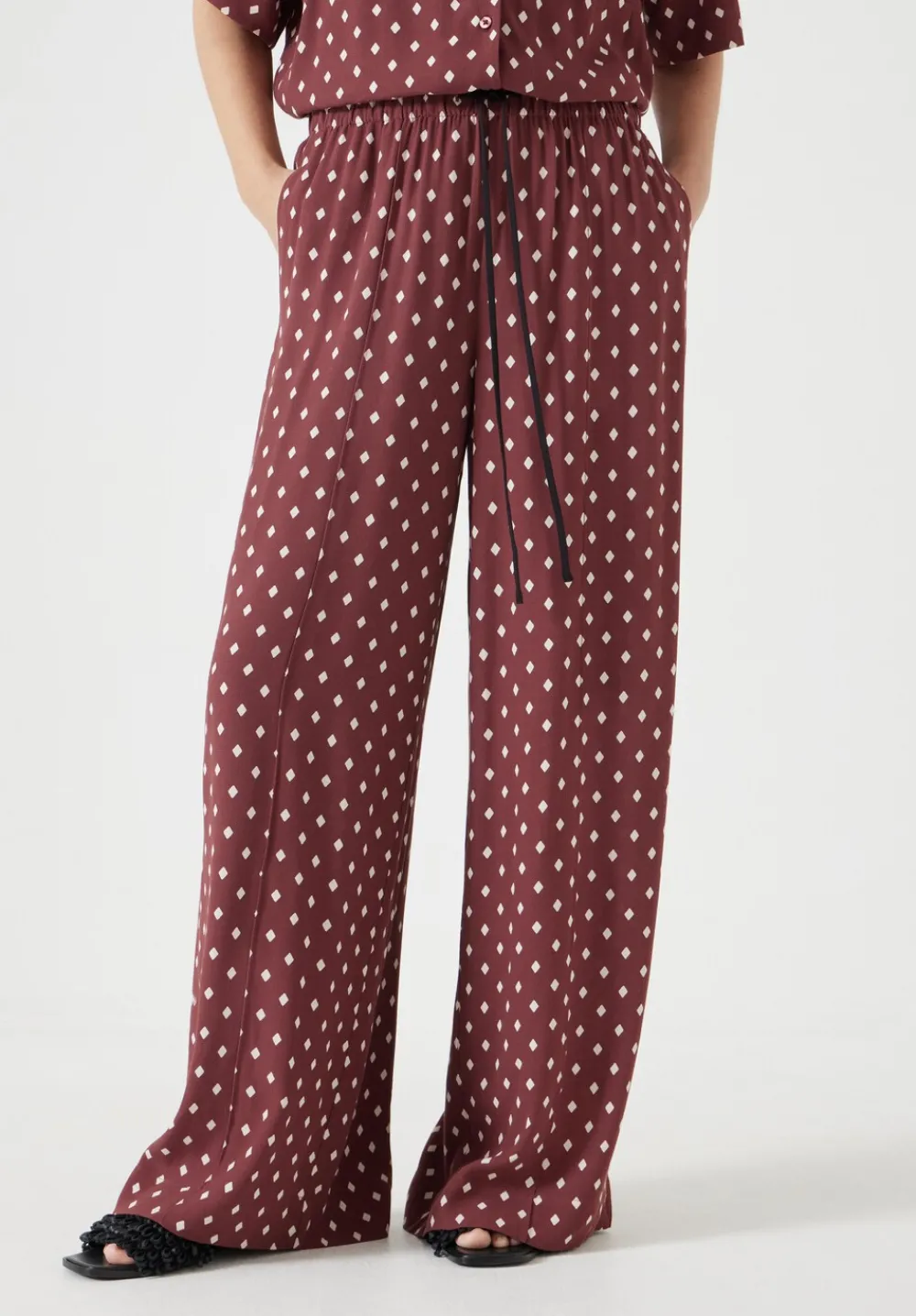 hush Jeans|Trousers|Petunia Printed Trousers Diamond Red