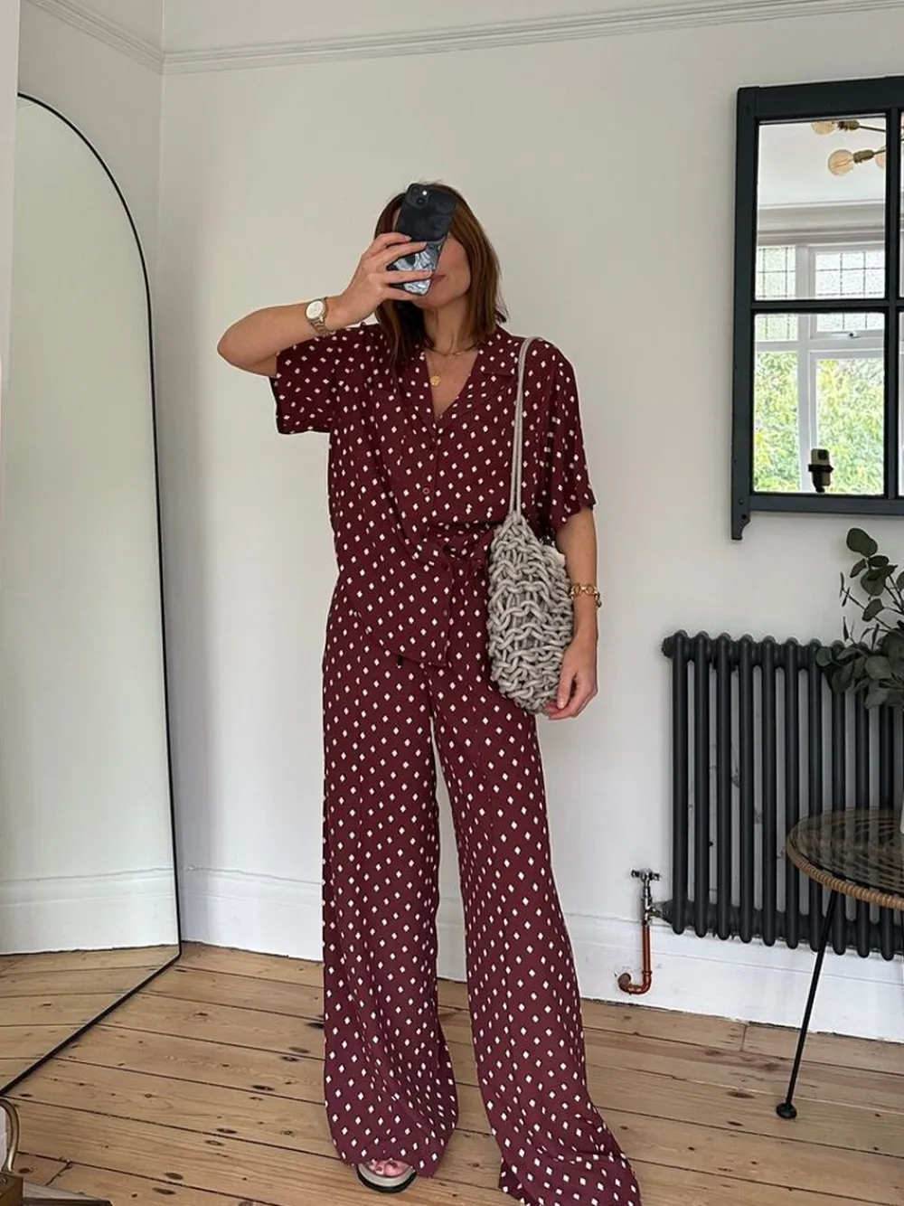 hush Jeans|Trousers|Petunia Printed Trousers Diamond Red