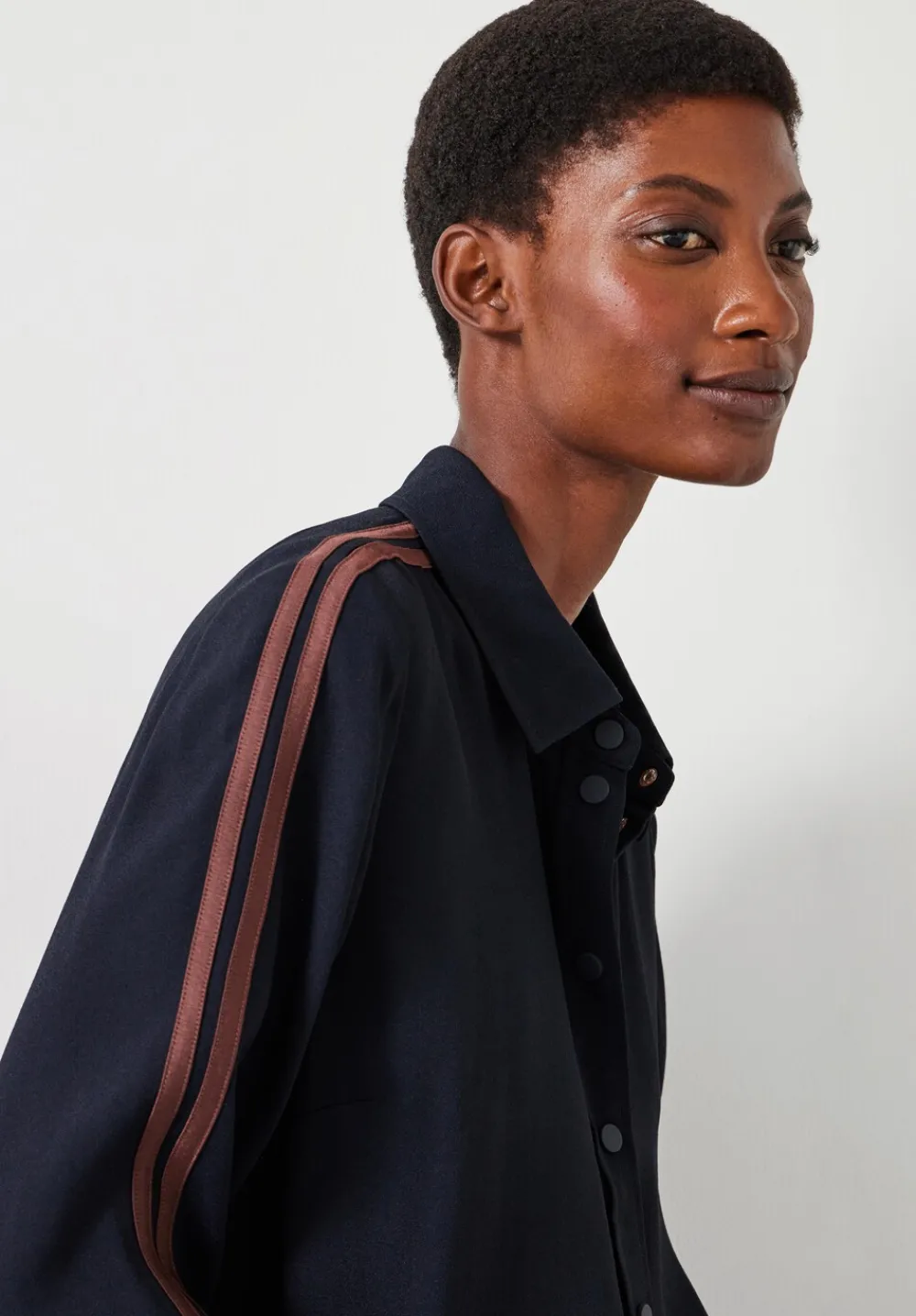hush Shirts & Blouses|Petunia Side Stripe Shirt Navy