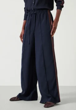 hush Trousers|Petunia Side Stripe Trousers Navy