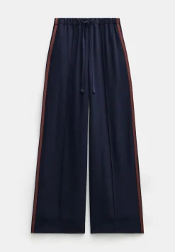 hush Trousers|Petunia Side Stripe Trousers Navy