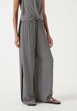 hush Jeans|Trousers|Petunia Wide Leg Trousers Triangles Black
