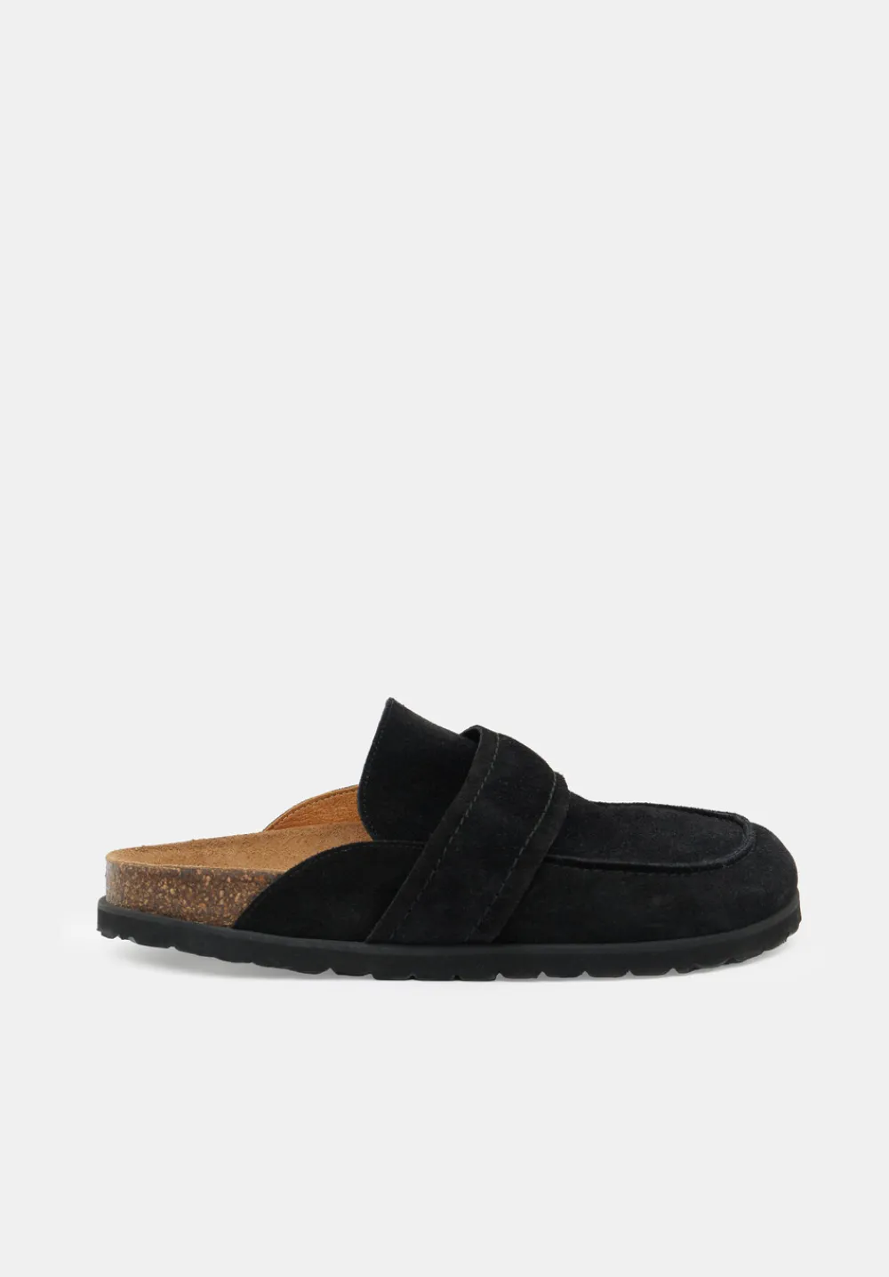 hush Flats|Pia Padded Suede Mules Black