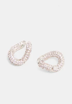hush Jewellery|Pia Pave Twist Hoop Earrings Silver