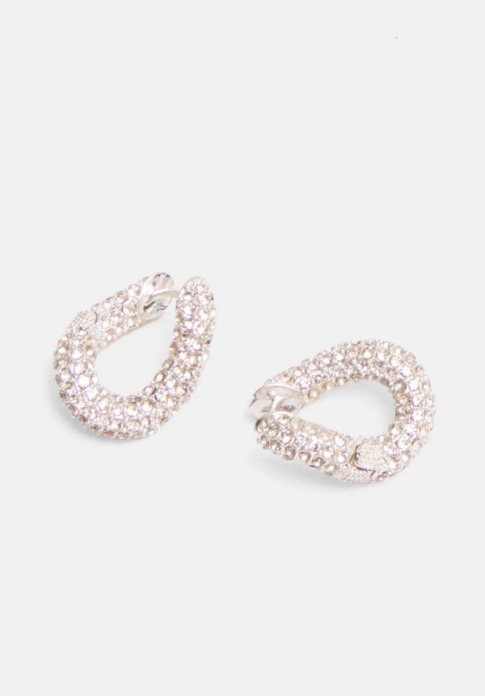 hush Jewellery|Pia Pave Twist Hoop Earrings Silver