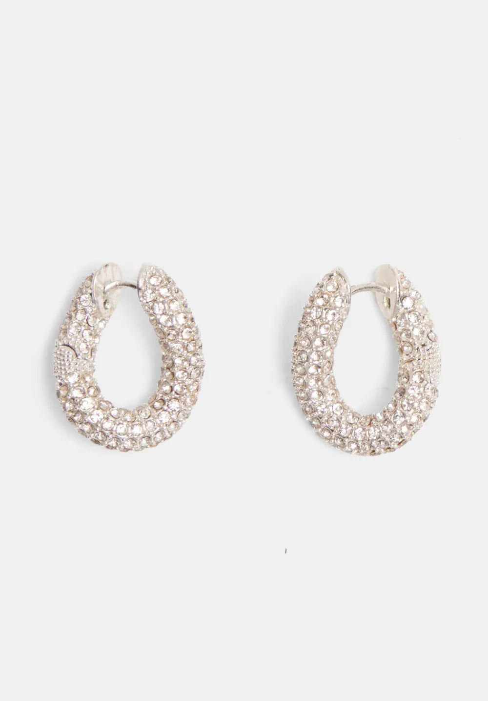 hush Jewellery|Pia Pave Twist Hoop Earrings Silver