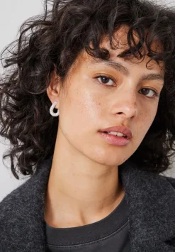 hush Jewellery|Pia Pave Twist Hoop Earrings Silver