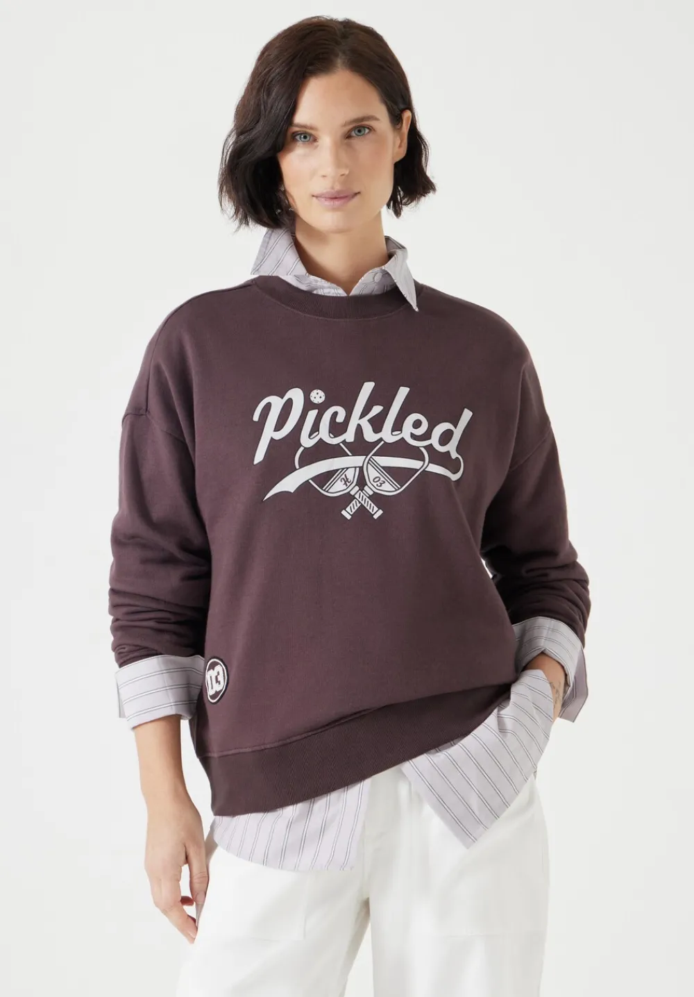 hush Sweatshirts & Hoodies|Pickled Graphic Sweatshirt Fudge Brown