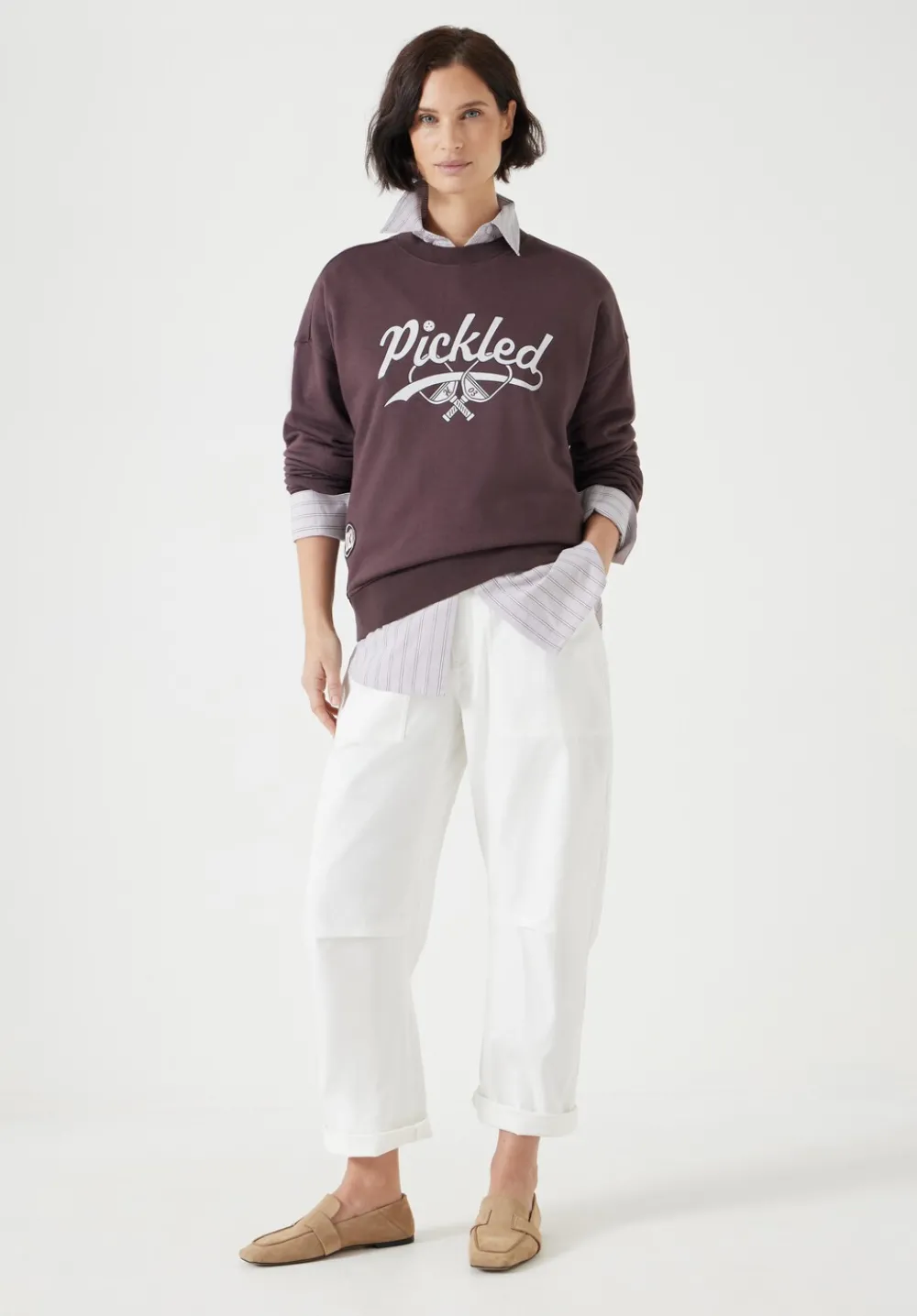 hush Sweatshirts & Hoodies|Pickled Graphic Sweatshirt Fudge Brown