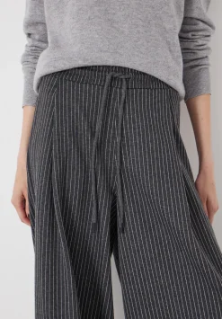hush Joggers & Leggings|Trousers|Pinstripe Wide Leg Jogger Grey Stripe