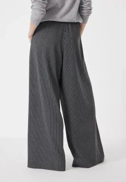 hush Joggers & Leggings|Trousers|Pinstripe Wide Leg Jogger Grey Stripe