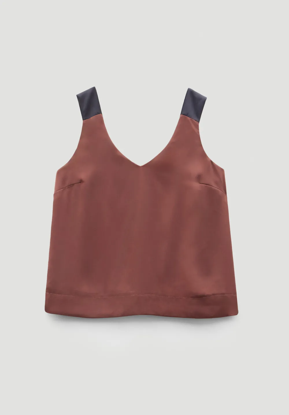 hush Tops & T-Shirts|Pippa Satin V-Neck Top Burgundy Brown