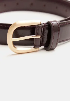 hush Belts|Polly Patent Leather Belt Oxblood
