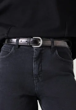hush Belts|Polly Patent Leather Belt Black