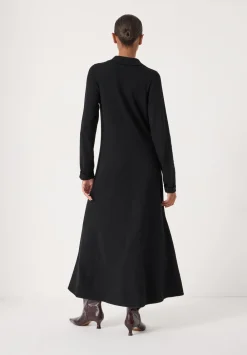 hush Dresses|Polo Neck Knitted Midi Dress Black