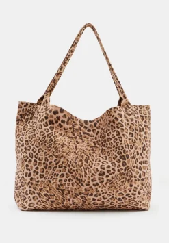 hush Bags|Printed Britney Canvas Tote Bag Natural Leopard