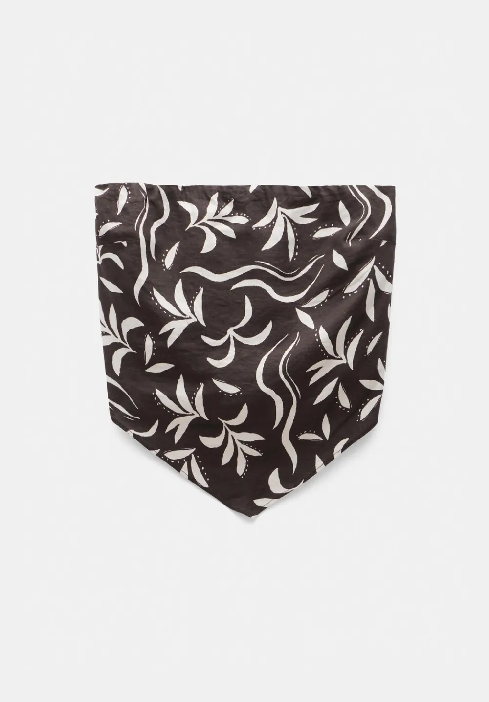 hush Tops & T-Shirts|Printed Linen Blend Bandeau Top Palm Print Chocolate