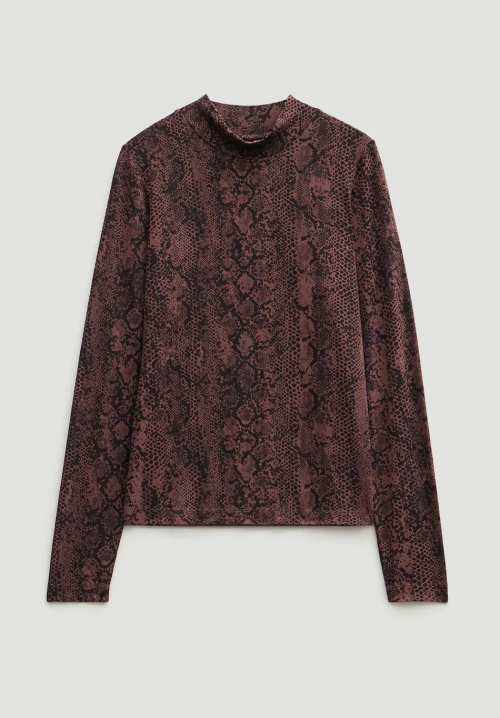 hush Tops & T-Shirts|Printed Long Sleeve Top Snake Print Brown