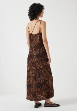 hush Jeans|Dresses|Printed Midi Slip Dress Brown Leopard Print