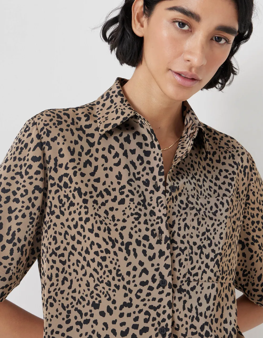 hush Tops & T-Shirts|Shirts & Blouses|Printed Short Sleeve Shirt Brown Animal Mark