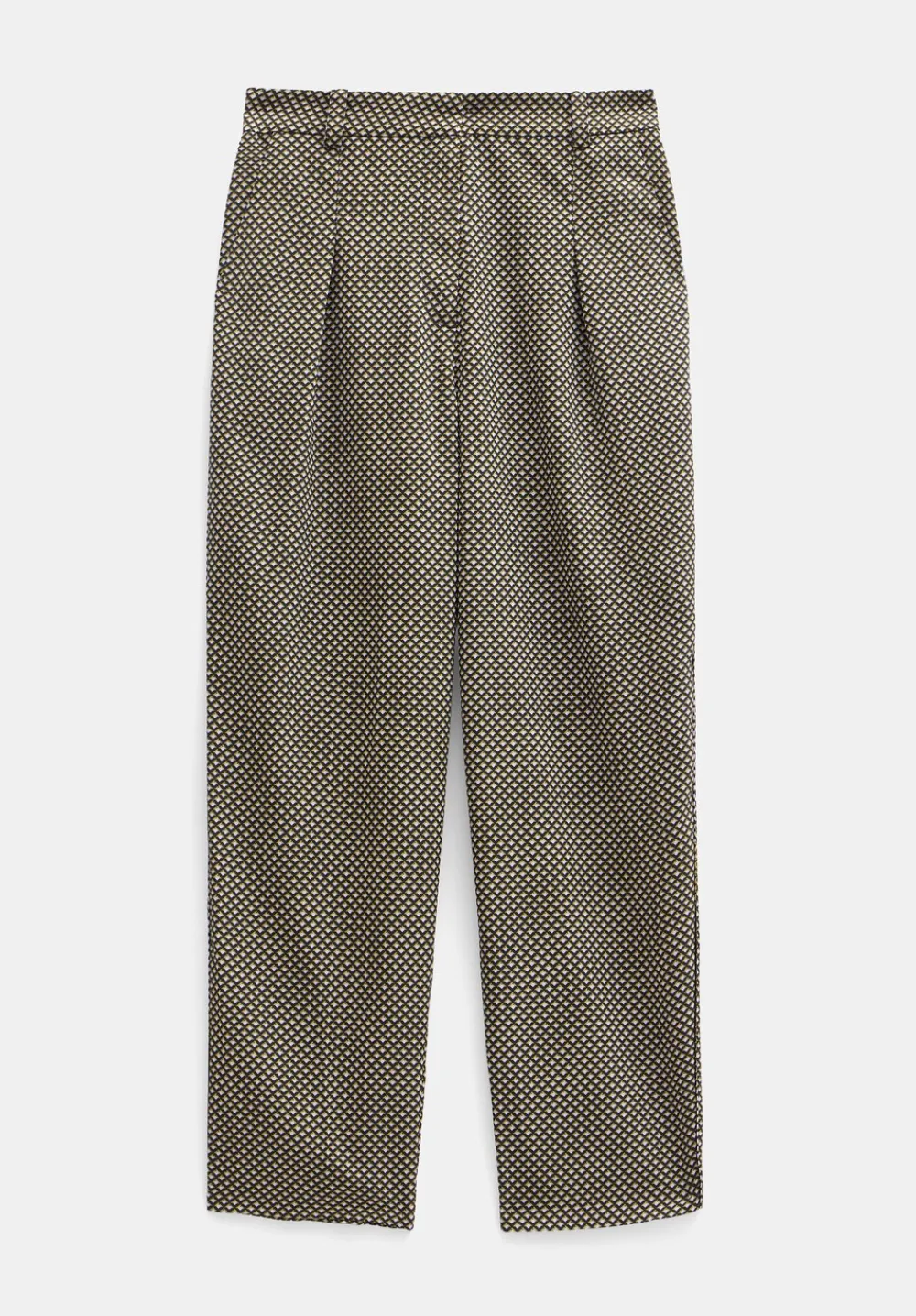 hush Trousers|Printed Tapered Trousers Green Mini Geo